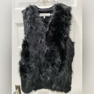 Sebby Collection Black Faux Fur Vest, Size XXL